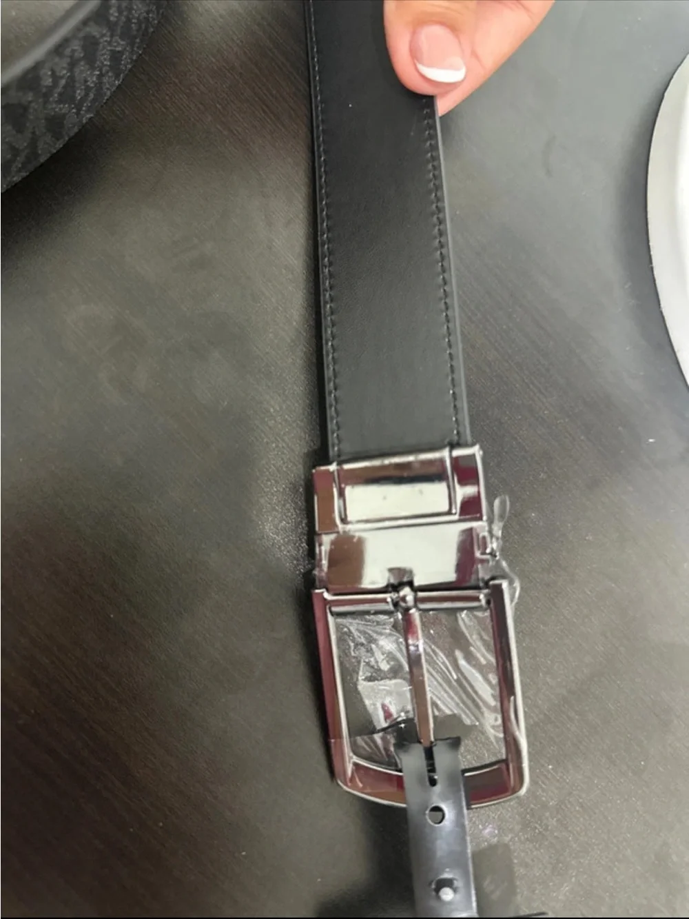 Michael Kors Black Signature Monogram Men's Belt reversible